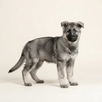 德国牧羊犬 Welpe in 灰色