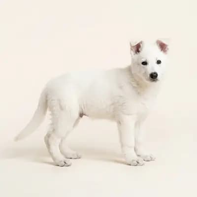 德国牧羊犬 Welpe in 白色