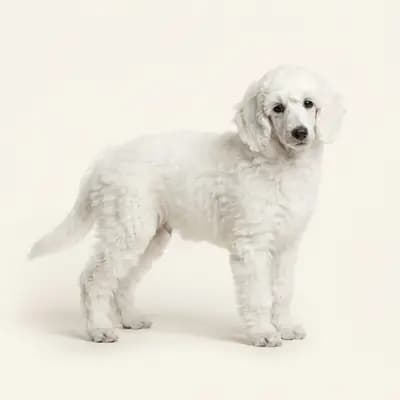 中型贵宾犬 Welpe in 白色