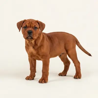 Continental Bulldog puppy in Red
