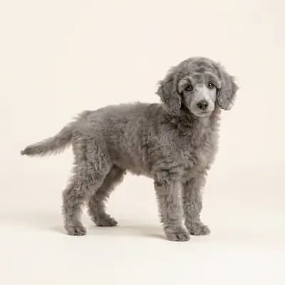 中型贵宾犬 Welpe in 灰色