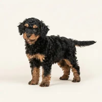 Toy Poodle Welpe in Siyah-tan