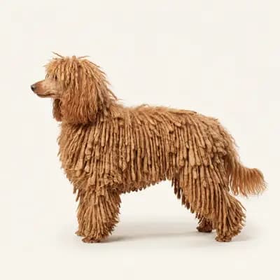 Kordon tüy tüy tipine sahip Toy Poodle