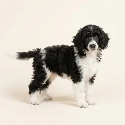 Toy Poodle Welpe in Siyah-beyaz