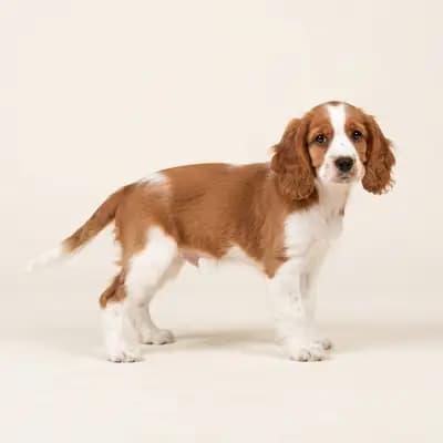 Cocker Spaniel anglais Welpe in Rouge et blanc