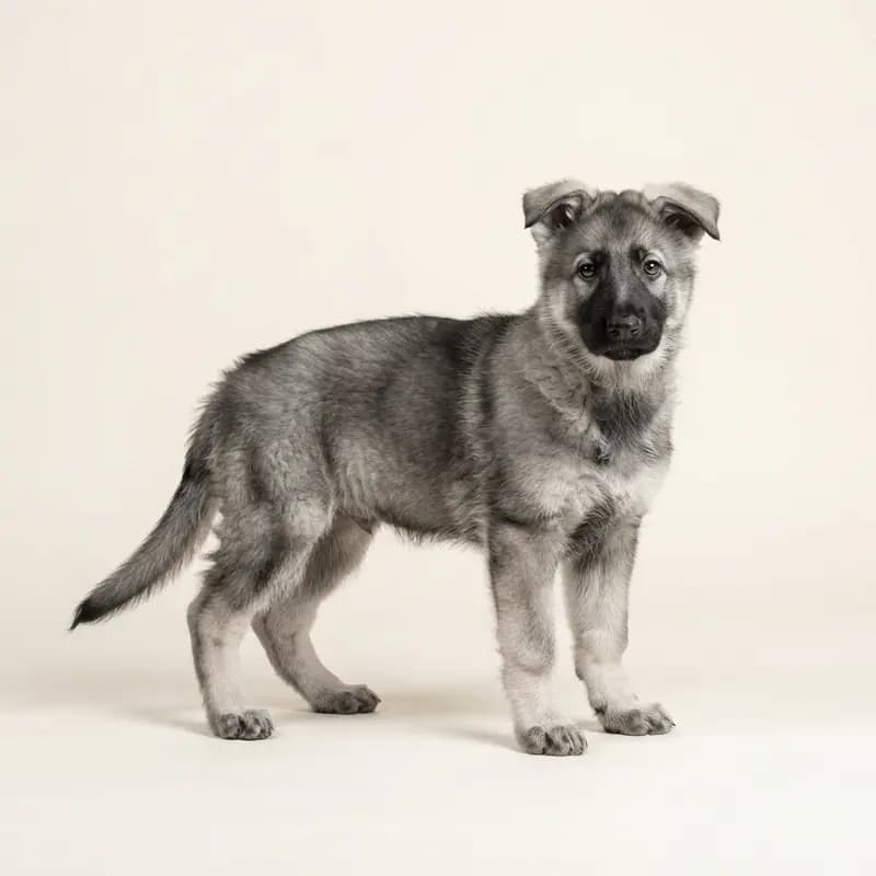德国牧羊犬 Welpe in 灰色