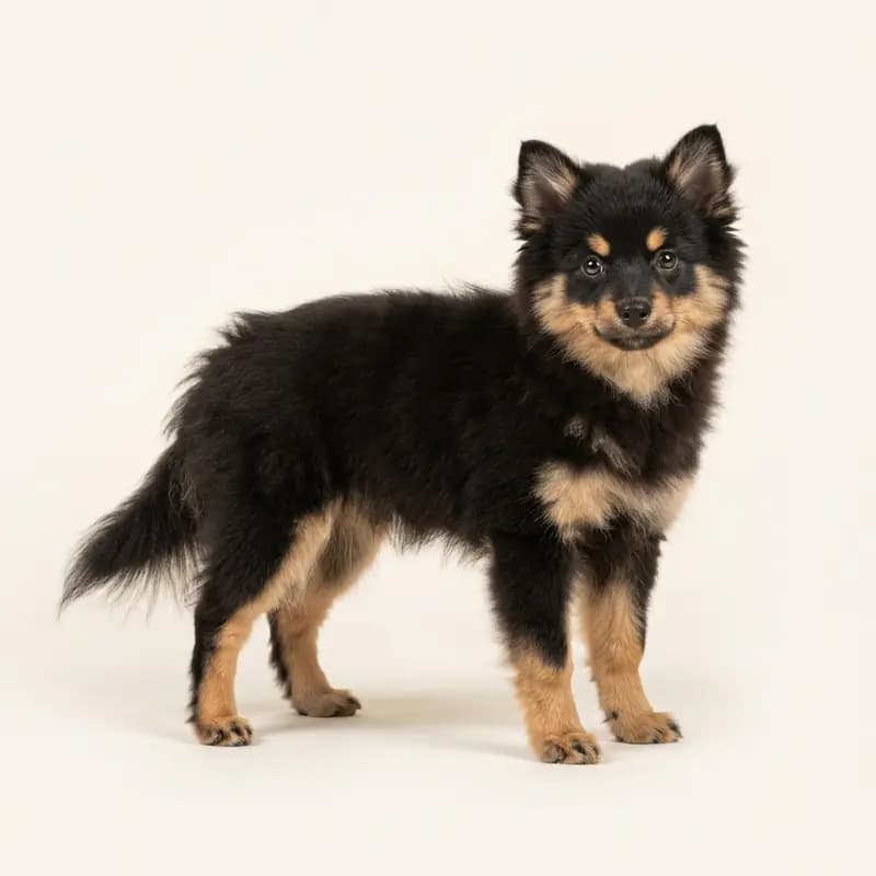 Small Spitz puppy in Black and tan