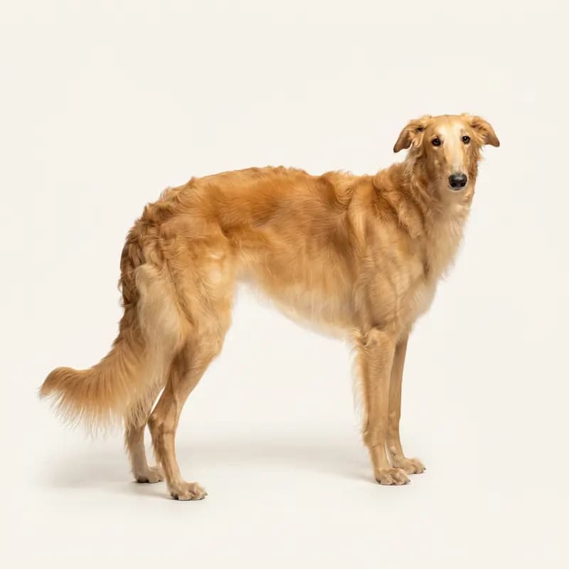 金色的成年俄罗斯猎狼犬