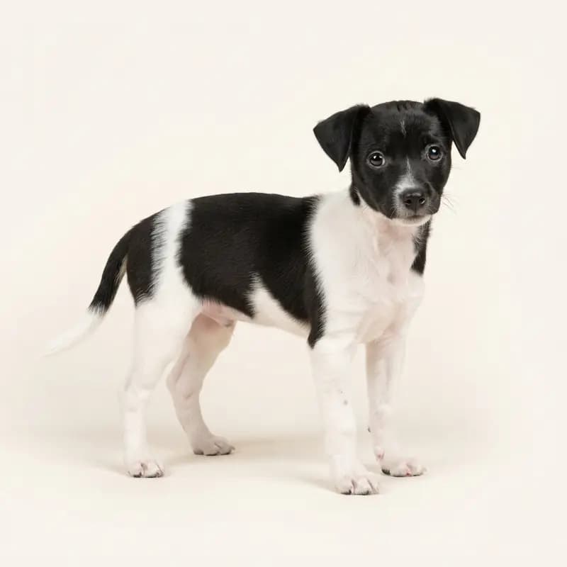 Rat Terrier Welpe in Bianco e nero