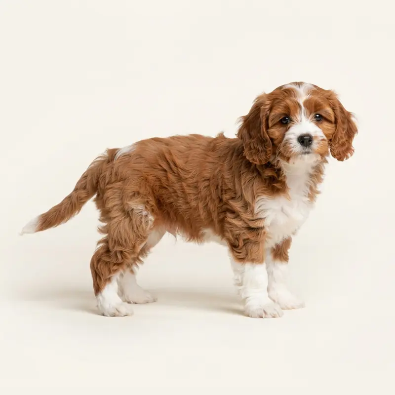 卡瓦普 puppy in 红白色