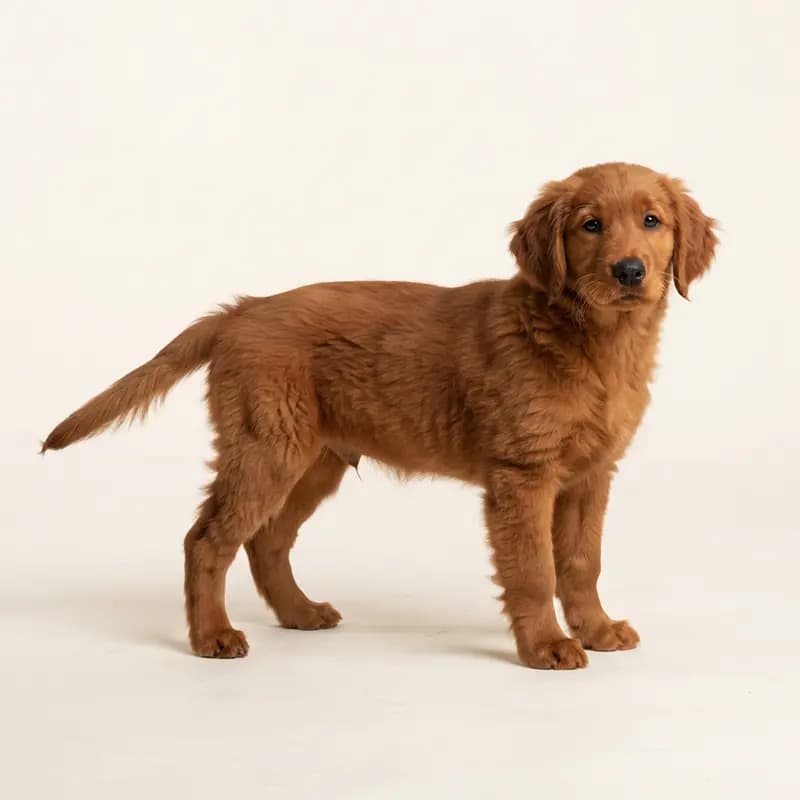 Golden Retriever Welpe in Rouge