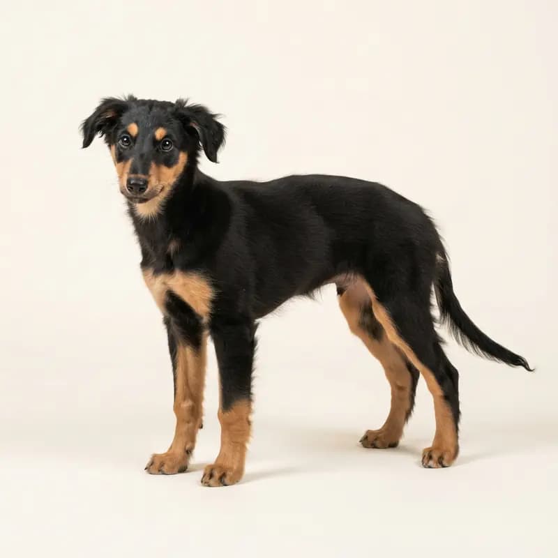 丝毛疾风犬 Welpe in 黑褐双色
