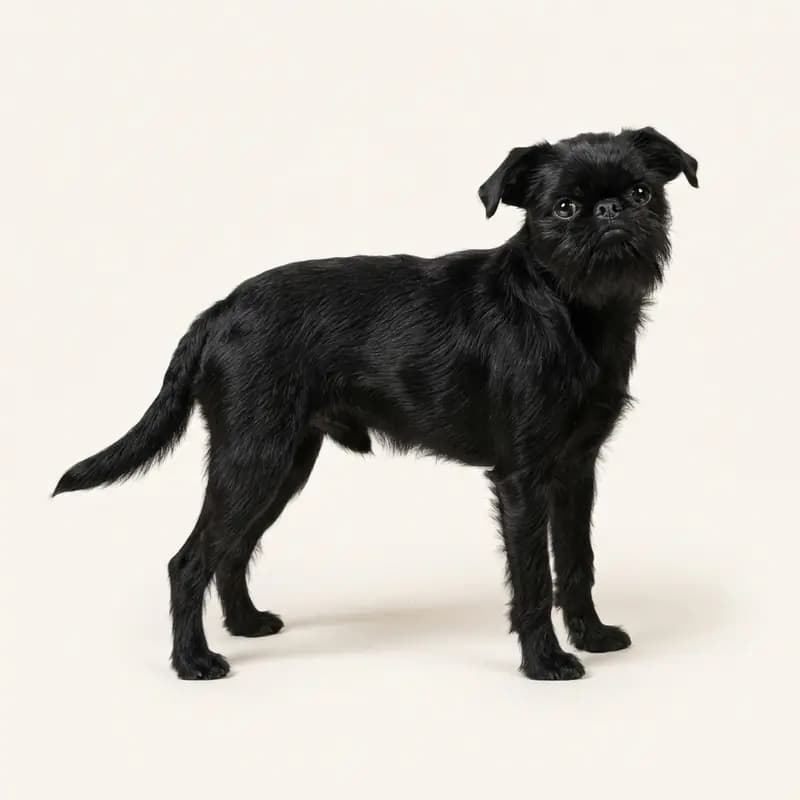 黑色的成年布鲁塞尔格里芬犬