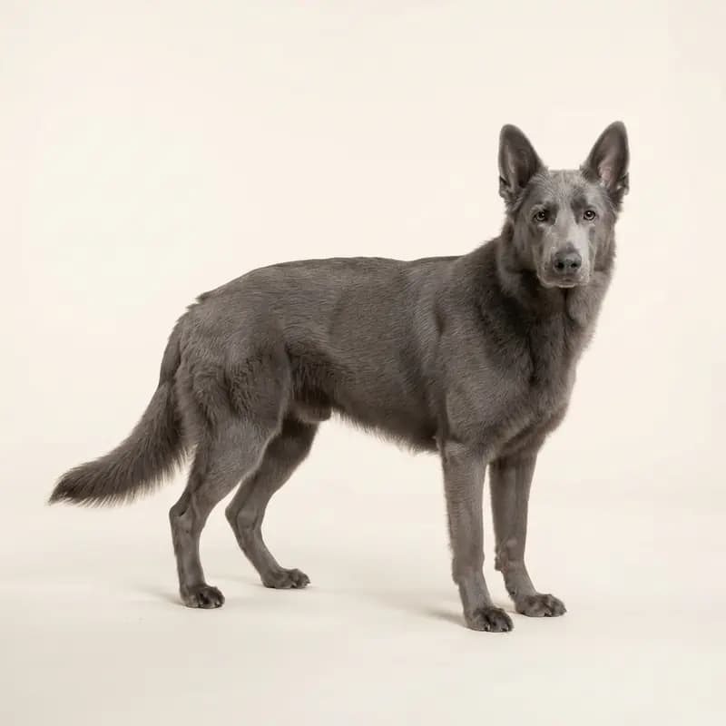 Mavi renginde yetişkin Eski Alman Çoban Köpeği
