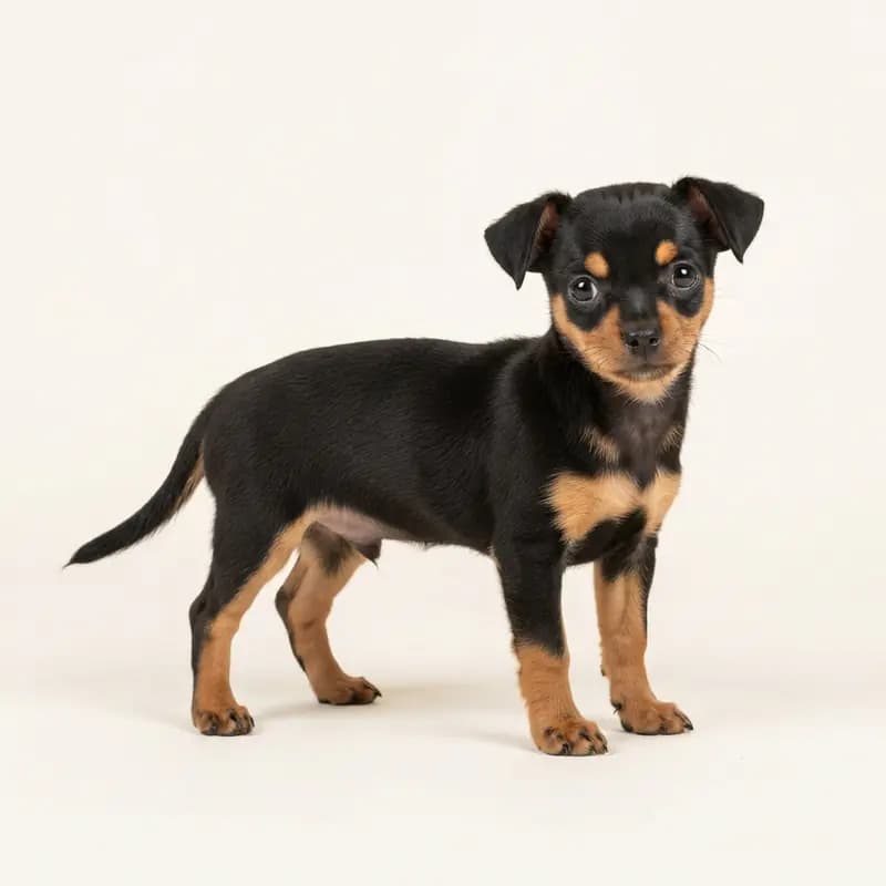 Chihuahua Welpe in Negro y fuego