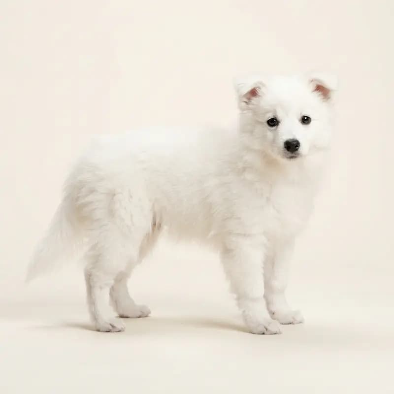 美国爱斯基摩犬 Welpe in 白色