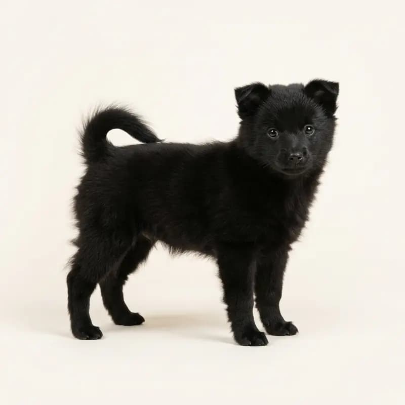 意大利沃皮诺犬 Welpe in 黑色