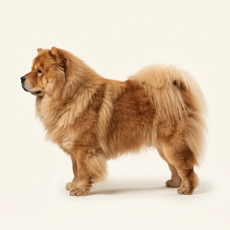 长毛毛型的松狮犬