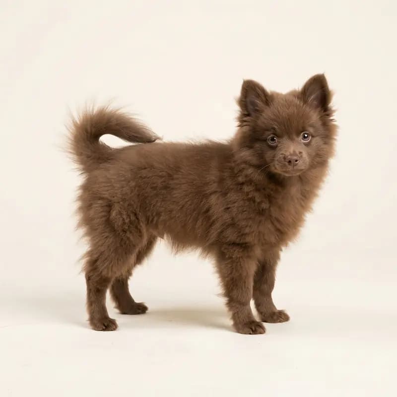 Small Spitz puppy in Brown