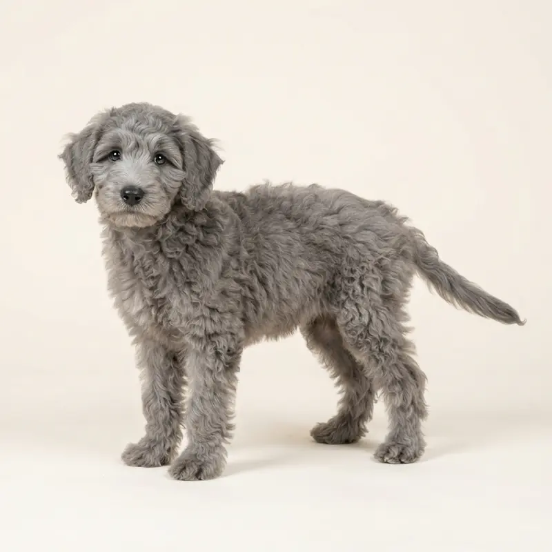 Whoodle puppy in 灰色