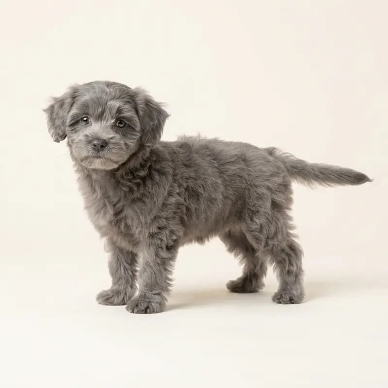 马耳他贵宾犬（马耳他犬 x 贵宾犬） Welpe in 灰色