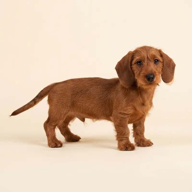 迷你腊肠犬（刚毛） Welpe in 红色