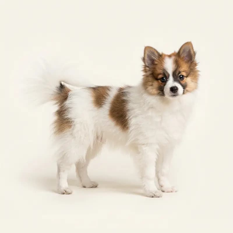 Small Spitz puppy in Piebald