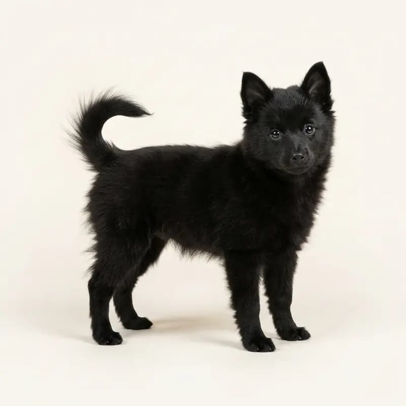 Small Spitz puppy in Black