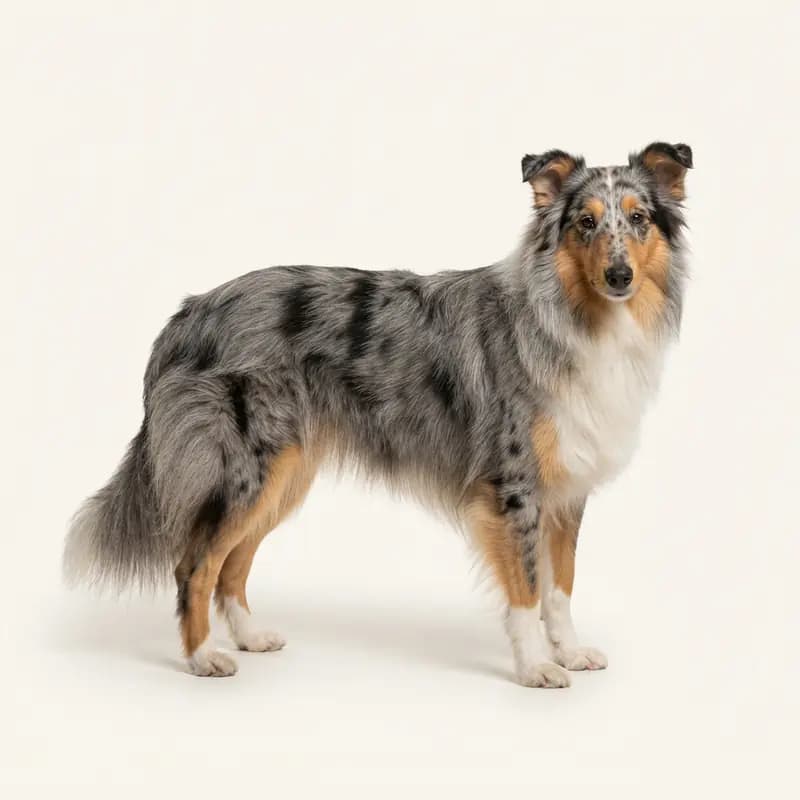 蓝色大理石（Blue Merle）的成年英国牧羊犬