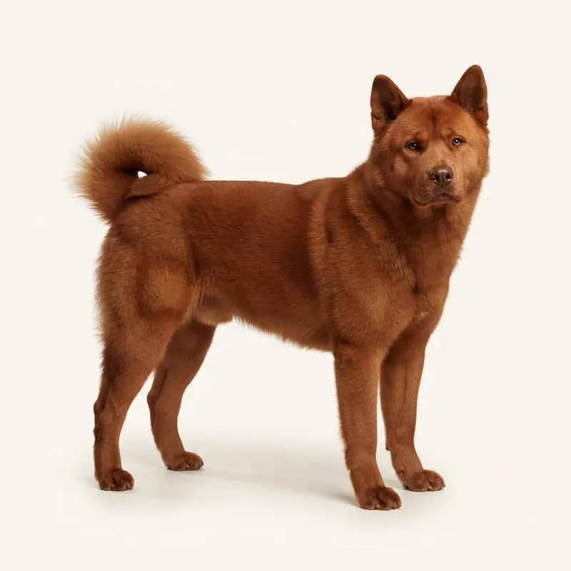 Akita americano adulto en Rojo