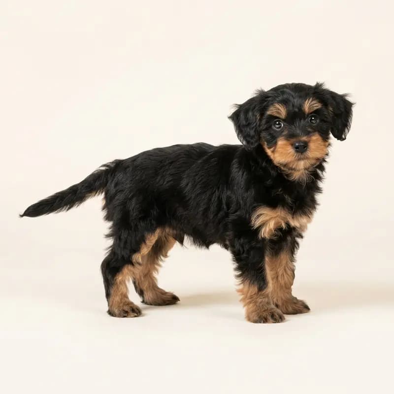 Yorkiepoo (Jorkšírský teriér x Pudl) Welpe in Černá s pálením