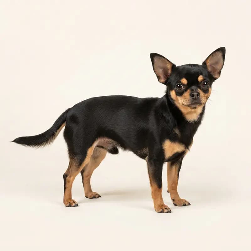 Chihuahua adulto en Negro y fuego