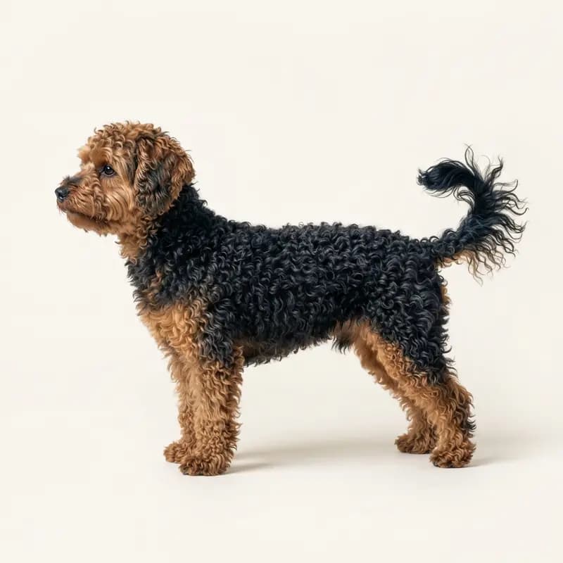 Yorkiepoo (Jorkšírský teriér x Pudl) s typem srsti Kudrnatá srst