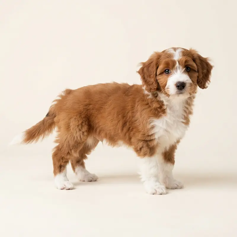Corgipoo puppy in 红白色