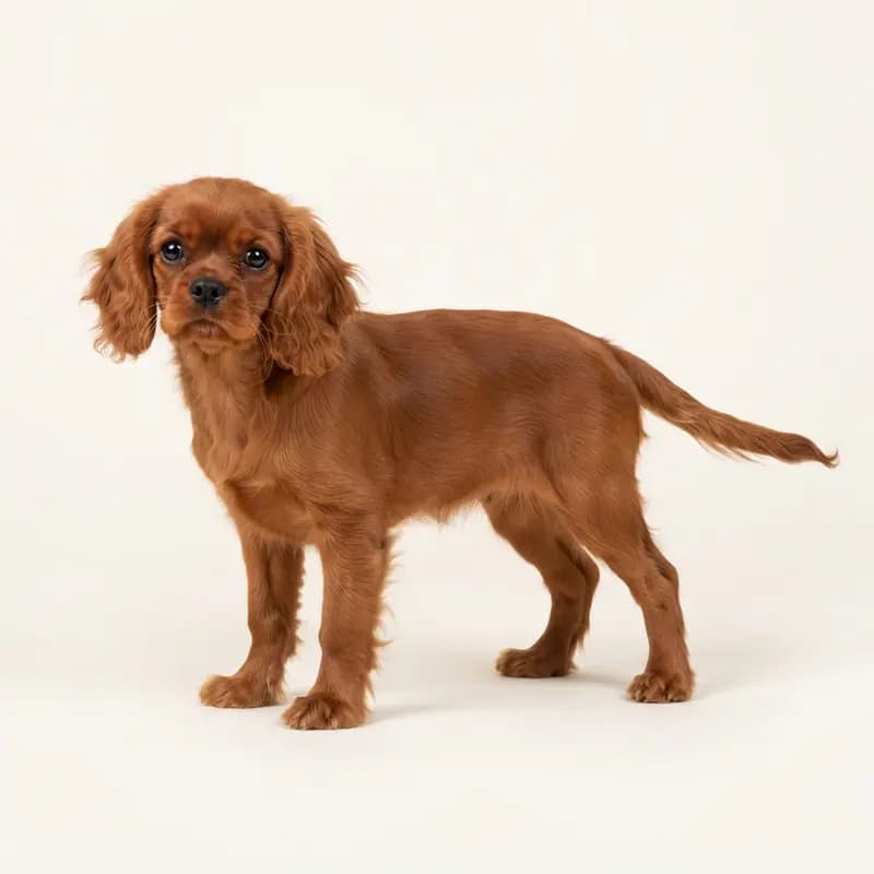 查理士王小猎犬 Welpe in 红色