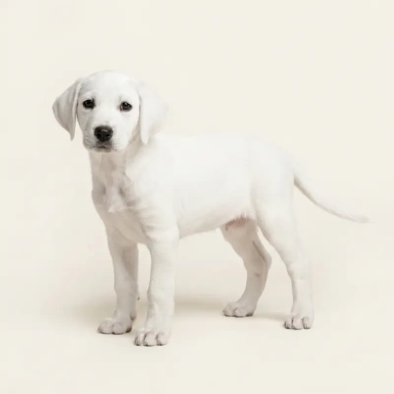 英国猎狐犬 Welpe in 白色