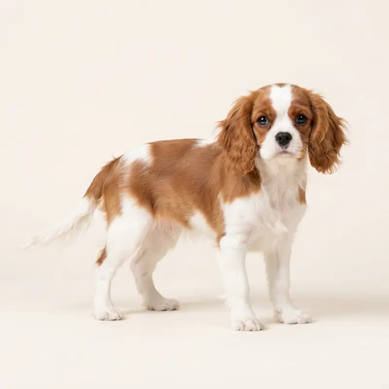 骑士查理王小猎犬 Welpe in 红白色