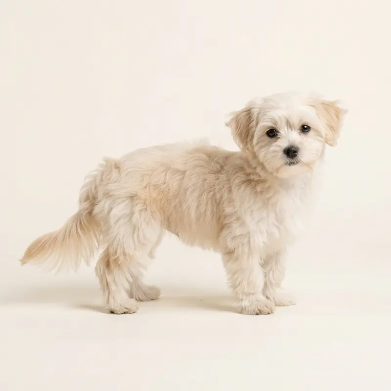 Shorkie puppy in 奶油色