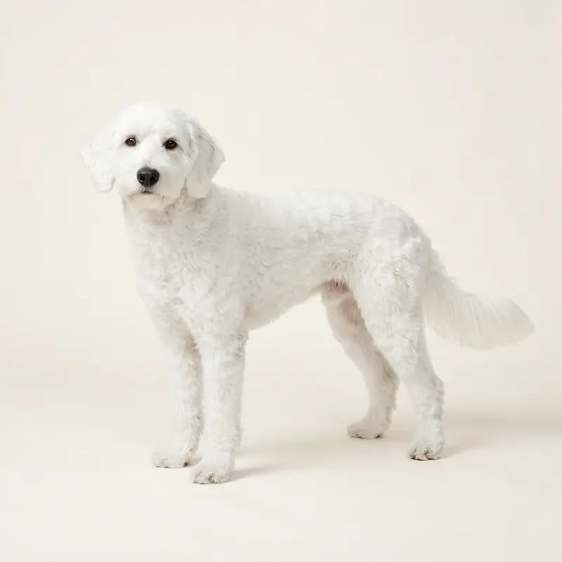 Labradoodle adulto in Bianco