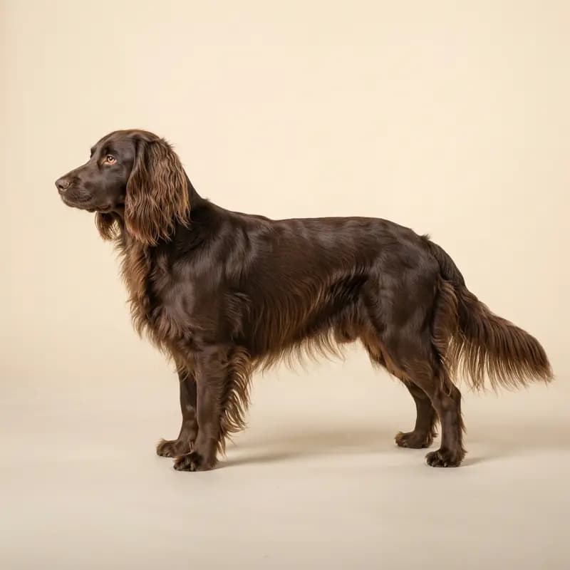 长毛毛型的德国猎鹬犬