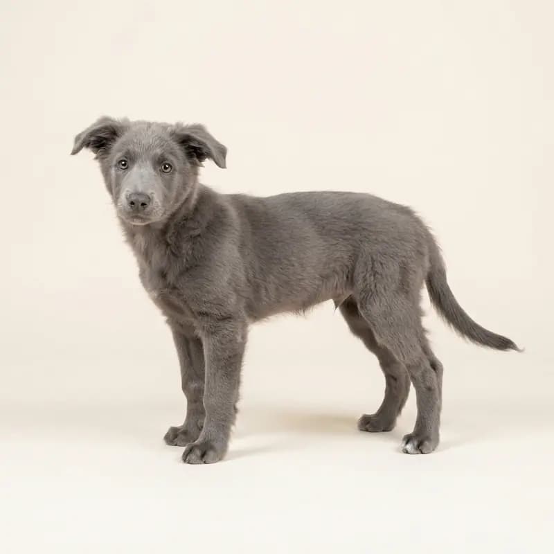 边境牧羊犬 Welpe in 蓝色