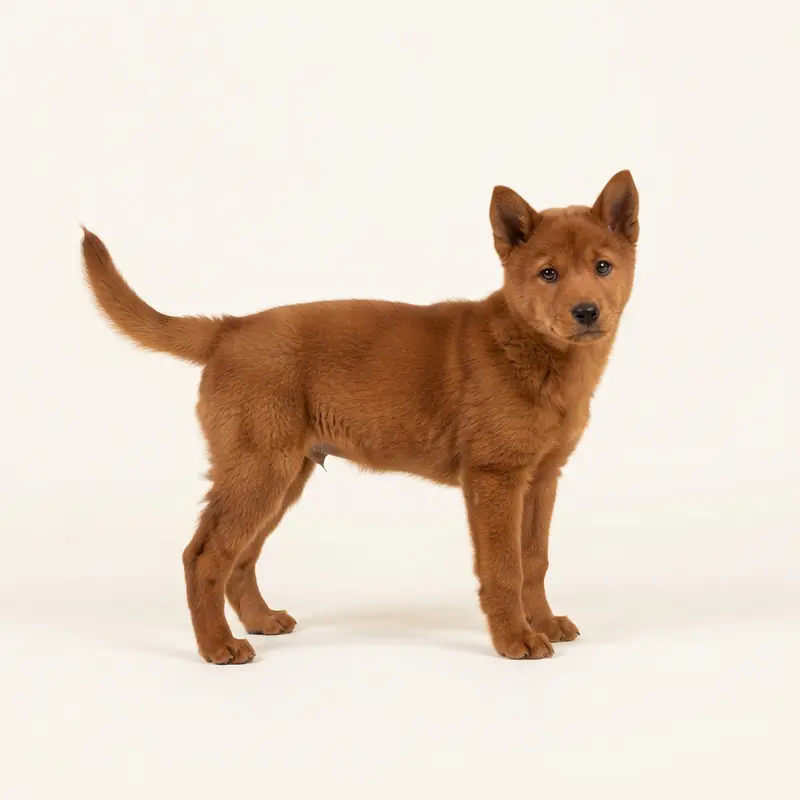 Jindo Welpe in Rot