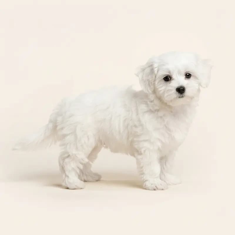 马耳他贵宾犬（马耳他犬 x 贵宾犬） Welpe in 白色