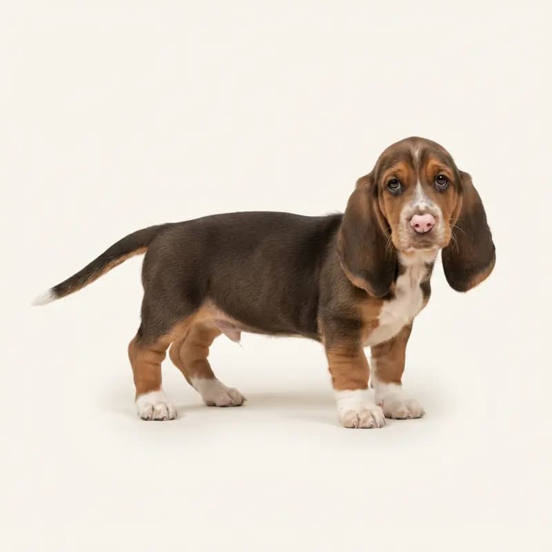 Basset Hound Welpe in İki renkli