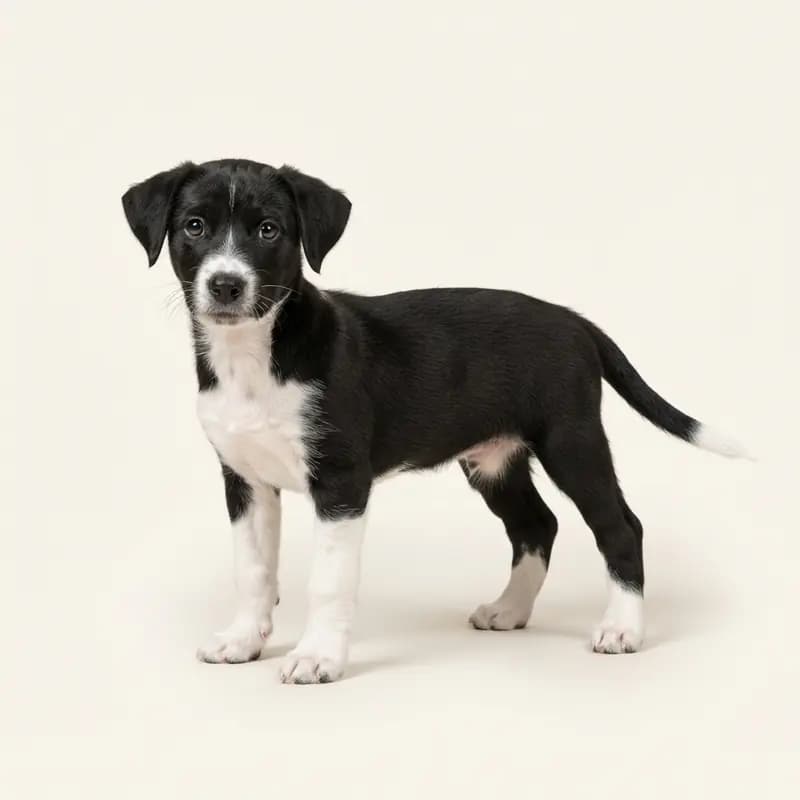 Chien de ferme dano-suédois Welpe in Noir et blanc