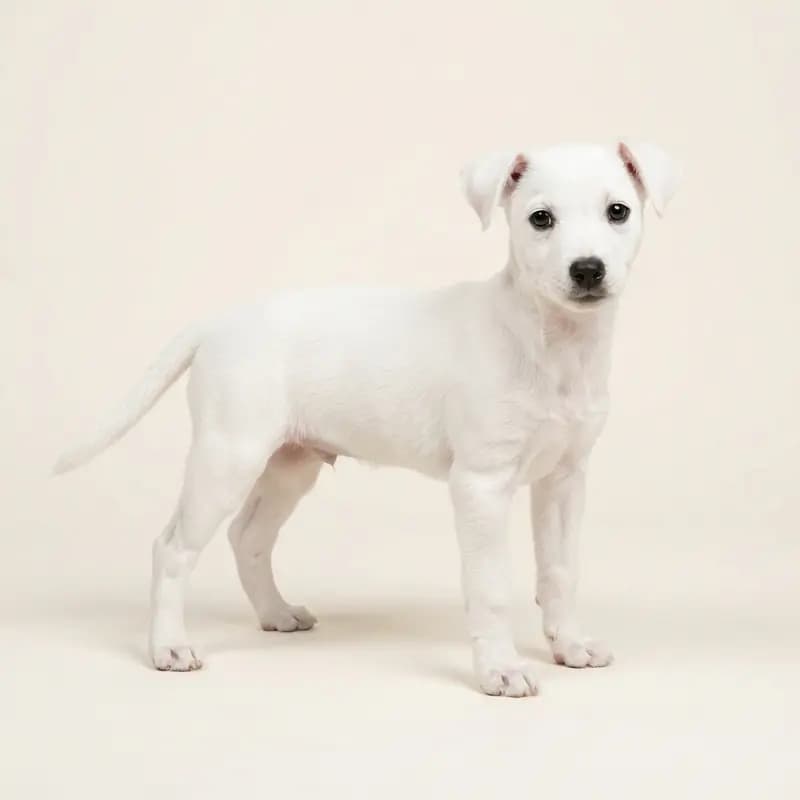 Rat Terrier Welpe in Bianco