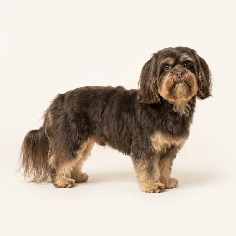 Lhasa Apso ausgewachsen, Zweifarbig