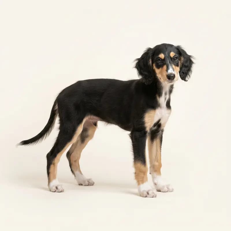 萨路基猎犬 Welpe in 三色