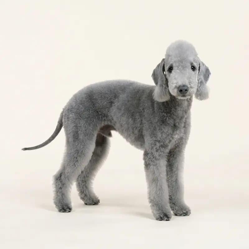 Adult Bedlington Terrier in Blue