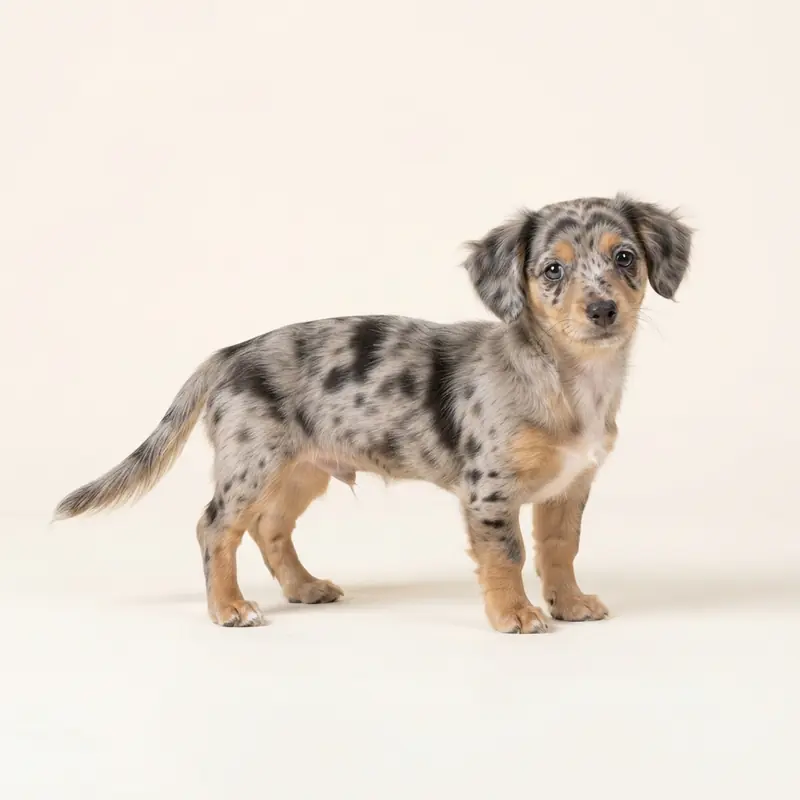 Chiweenie puppy in 大理石色（Merle）